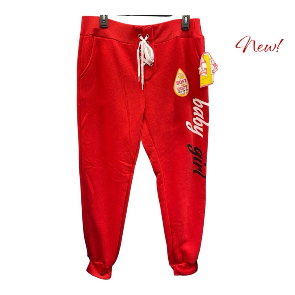NWT Fleece Athletic Pants, Red, by Love Love Love, XL